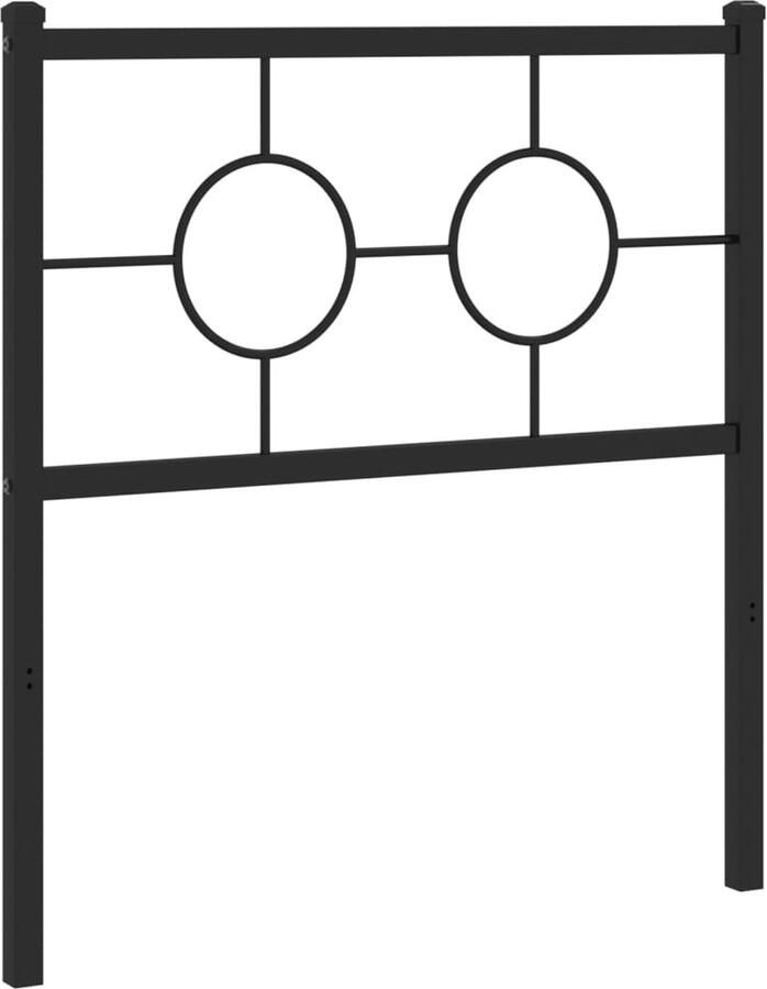 VidaXL Hoofdbord Staal Zwart 80 cm
