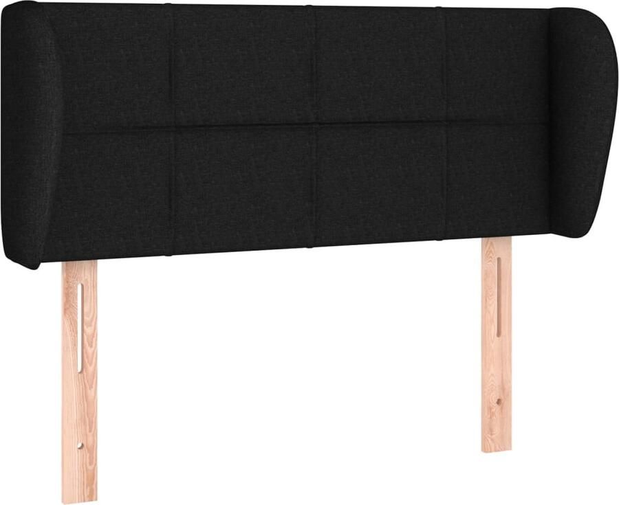 VidaXL Hoofdbord met randen 83x23x78 88 cm stof zwart - Foto 4