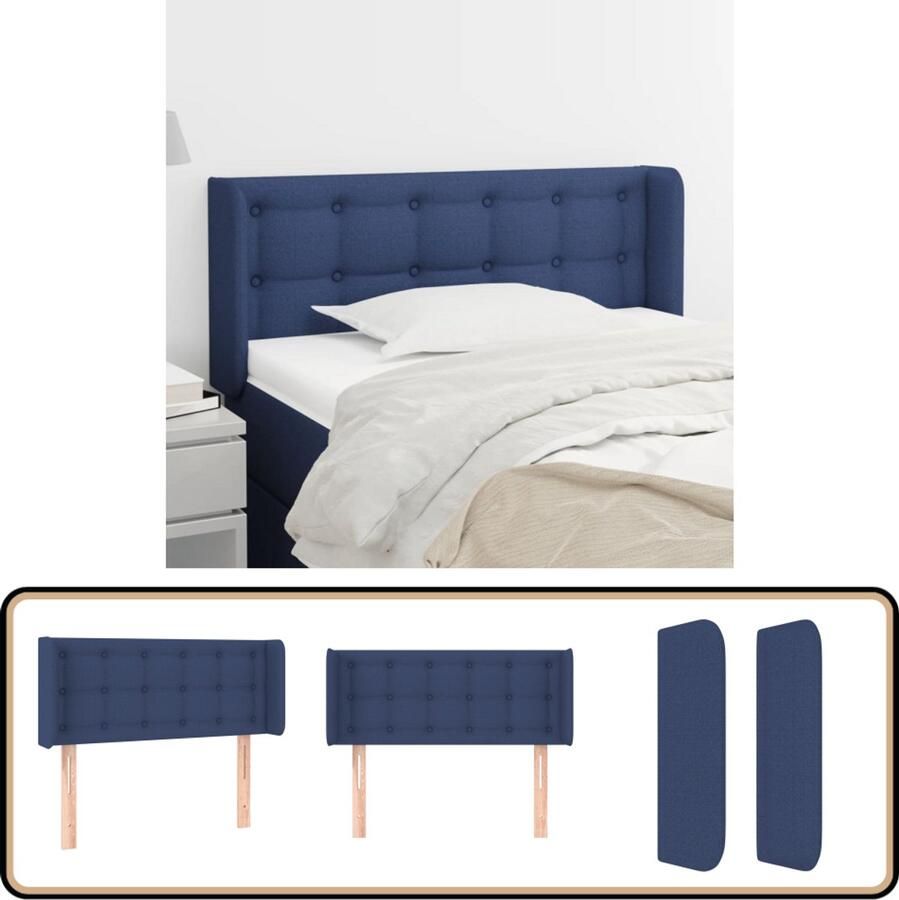VidaXL Hoofdbord Stof 83x16x78 88 cm Blauw Hoofd Bord Hoofdeinde Bed Accessoires Slaapkamers Blauwe Kamerdecoratie
