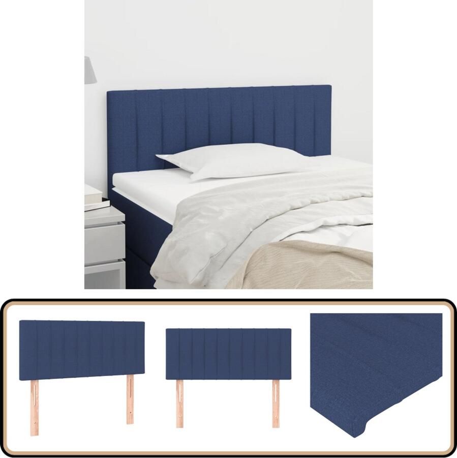 VidaXL Hoofdbord Stof Blauw 90x5x78 88 cm Hoofd Bord Hoofdkussen Beddecoratie Slaap Accessoires Blauwe Kamer