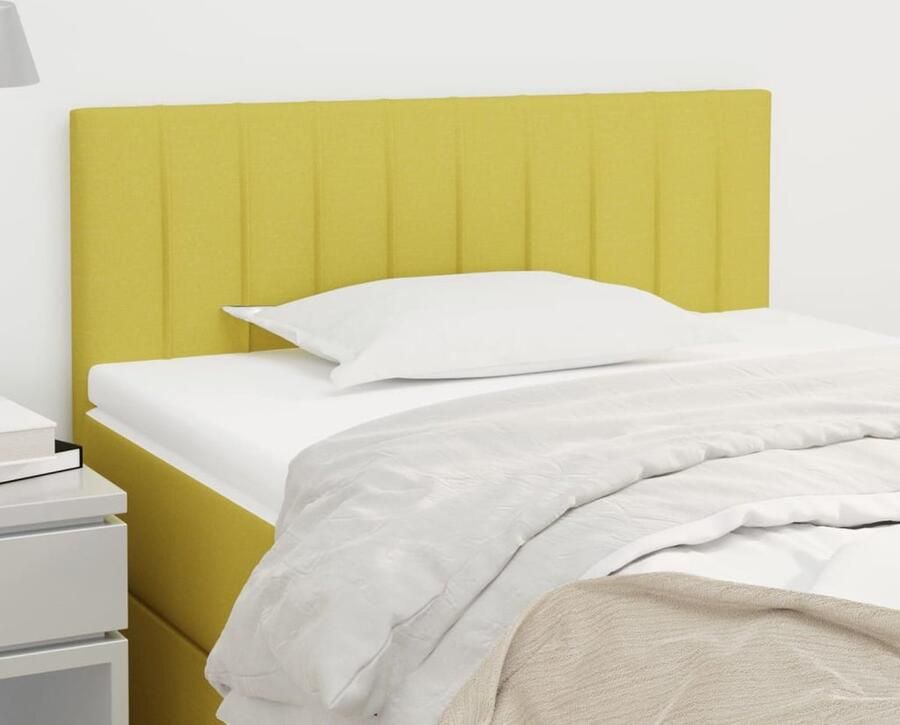 VidaXL Hoofdbord Stof Groen 100x5x78 88 cm Hoofd Bord Bed Hoofdbord Hoofdkussen Slaap Accessoires Stoffen Hoofdborden Green Bedroom Decor - Foto 2