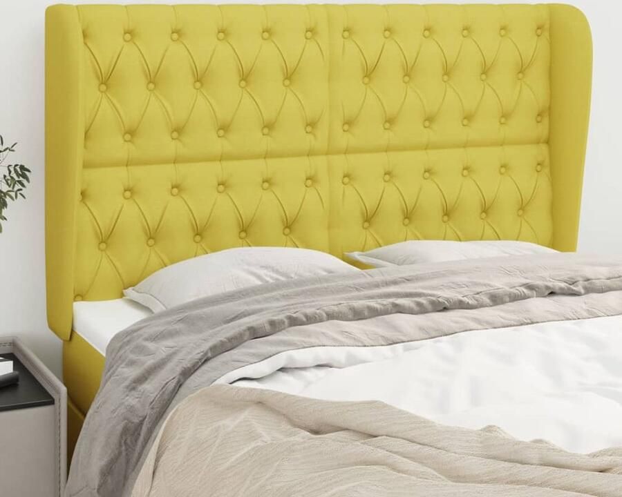 VidaXL Hoofdbord Stof Groen 147x23x118 128 cm Hoofd Bord Hoofdkussen Bed Accessoires Slaap Kamer Decoratie Stoffen Hoofdborden Groen Hoofdbord - Foto 2