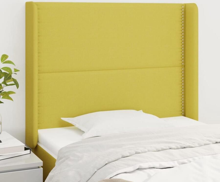 VidaXL Hoofdbord Stof Groen 83x16x118 128 cm Klassieke Hoofdbord Hoofdboard Hoofdkussen Beddecoratie Slaapcomfort Stoffen Hoofdbord Groen Hoofdbord Leeshoek Tv Hoek - Foto 2