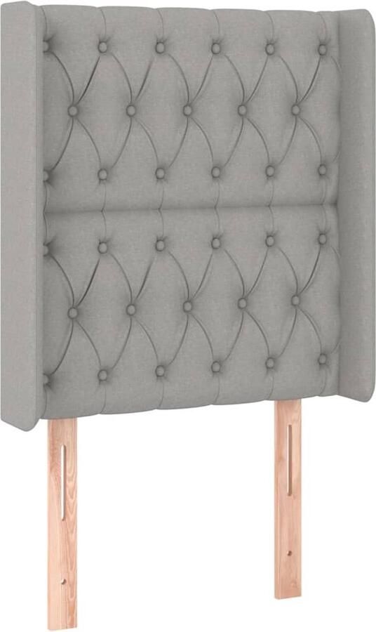 VidaXL Hoofdbord Stof Lichtgrijs 83x16x128 cm Hoofd Bord Hoofdkussen Beddecoratie Slaap Accessoires Grijs Stoffen Hoofdborden Comfortabel Hoofdbord Adjustable Headboard - Foto 2
