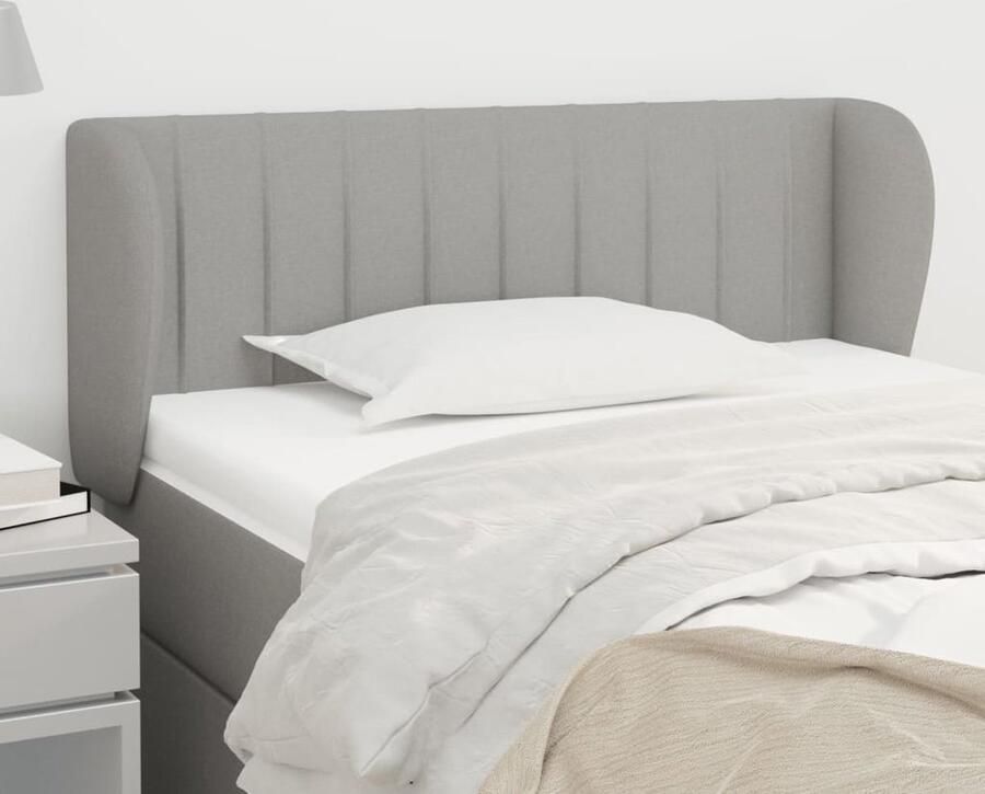 VidaXL Hoofdbord Stof Lichtgrijs 83x23x78 88 cm Hoofd Bord Hoofdeinde Beddecoratie Slaapkamers Grijs Meubilair Stoffen Hoofdborden Comfortabel Hoofdbord - Foto 2
