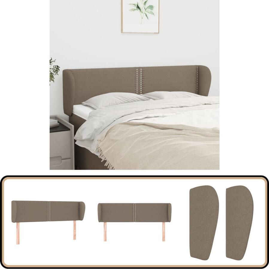VidaXL Hoofdbord Stof Taupe 147x23x78 88 cm Hoofd Bord Hoofdkussen Beddecoratie Stoffen Hoofdbord Beige Hoofdbord Luxe Hoofdbord Comfortabel Hoofdbord