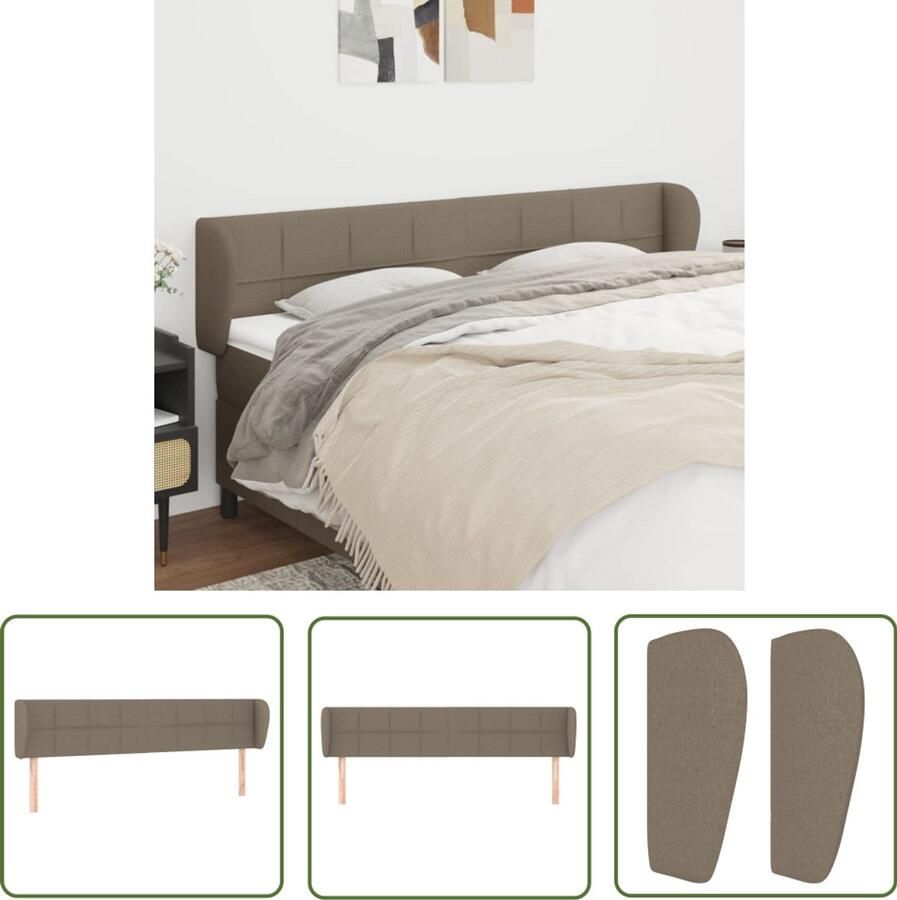 VidaXL Hoofdbord Stof Taupe 183x23x78 88 cm Hoofd Bord Bedhoofdbord Hoofdkussen Slaapcomfort Stoffen Hoofdbord Taupe Kleur Adjustable Height
