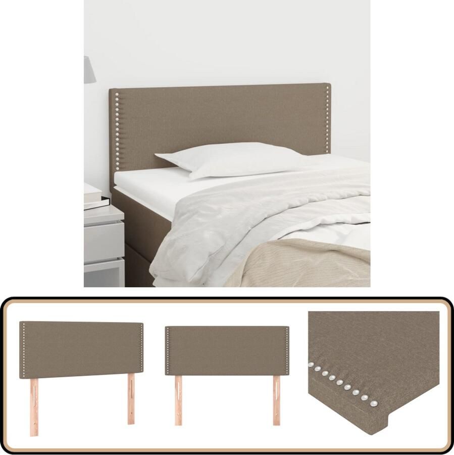 VidaXL Hoofdbord Stof Taupe 80x5x78 88 cm Klassieke Hoofdbord Stof Hoofdbord Taupeclonk Nagels Bedhoofd Hoofdboard Bedroom Decoratie