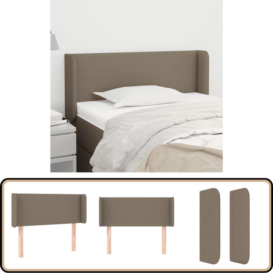 VidaXL Hoofdbord 103x16x78 88 cm Stof Taupe Hoofd Bord Hoofdkussen Beddecoratie Stoffen Hoofdborden Taupecleur Vintage Interieur Modern Interieur Bedroom Decor