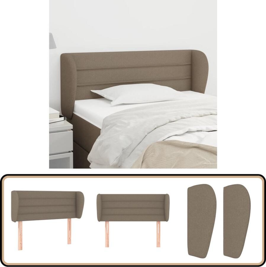 VidaXL Hoofdbord Stof Taupe Inclusief Randen Klassieke Hoofdbord Taupe Bedhoofd Tapijt Slaapkamers Bedroom Decor Stoffen Hoofdbord Adjustable Headboard