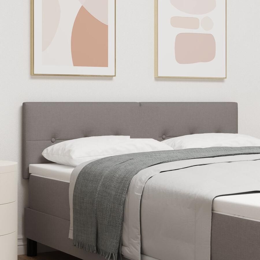 VidaXL Hoofdbord Set van 2 Taupe Hout 144 x 7 x 88 cm