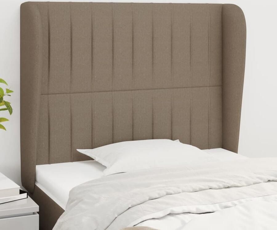 VidaXL Hoofdbord 93x23x118 128 cm Taupe Stof Klassieke Hoofdbord Bedhoofd Stof Hoofdbord Taupes Kleur Adjustable Headboard Leeshoek - Foto 2