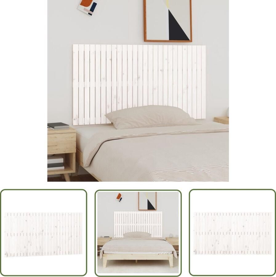The Living Store Wandhoofdbord Grenenhout 166 x 3 x 90 cm Klassiek design Wand Headboard Hoofdbord Grenenhout Hout Klassieke Design