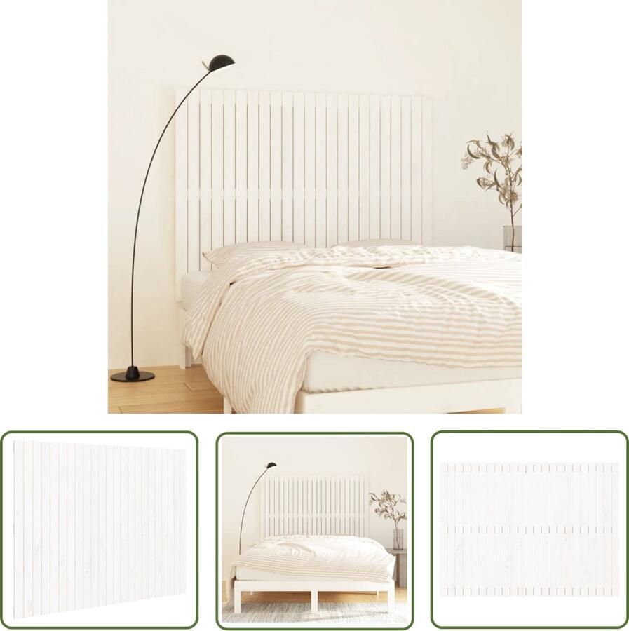 The Living Store Wandhoofdbord Massief Grenen 146.5 x 3 x 110 cm Klassiek design Wanddecoratie Hoofdbord Slaapkamer Decoreren Hout Meubilair Vintage Interieur