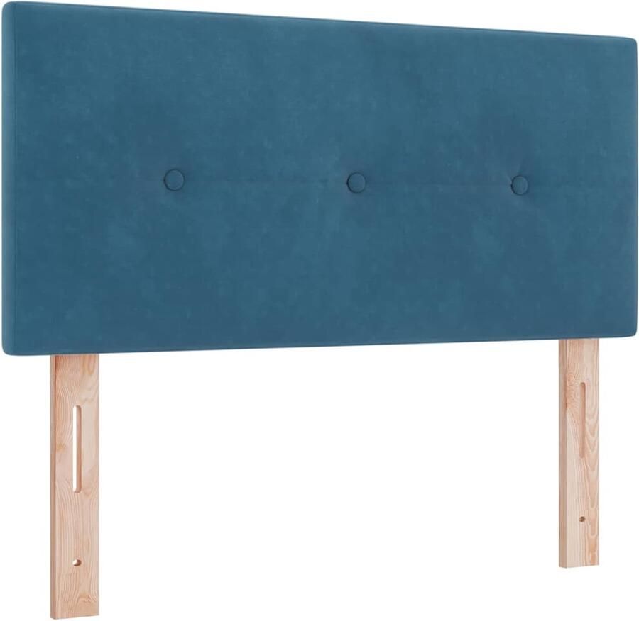 VidaXL Hoofdbord met LED -striplichten Verstelbaar Blauw 80 cm Fluweel