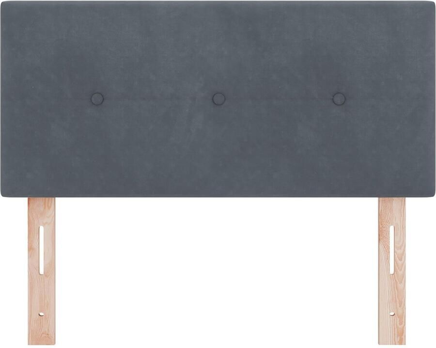 VidaXL Hoofdbord met Knopen Gequilt Donkergrijs 90 cm Velvet - Foto 2