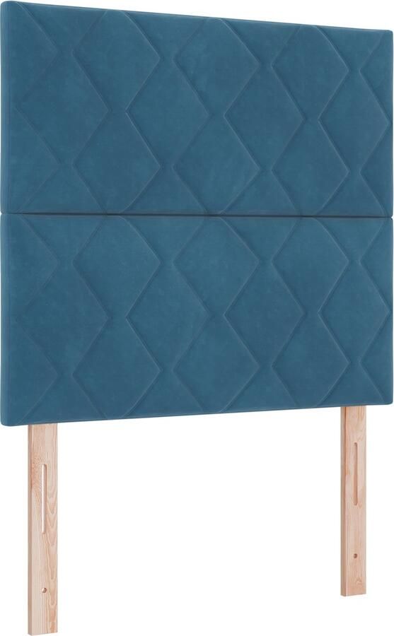 VidaXL Hoofdbord Diamantblok Ontwerp Donkerblauw 90 cm Fluweel Hoofdbord Diamantblok Ontwerp Donkerblauw 180 cm Fluweel