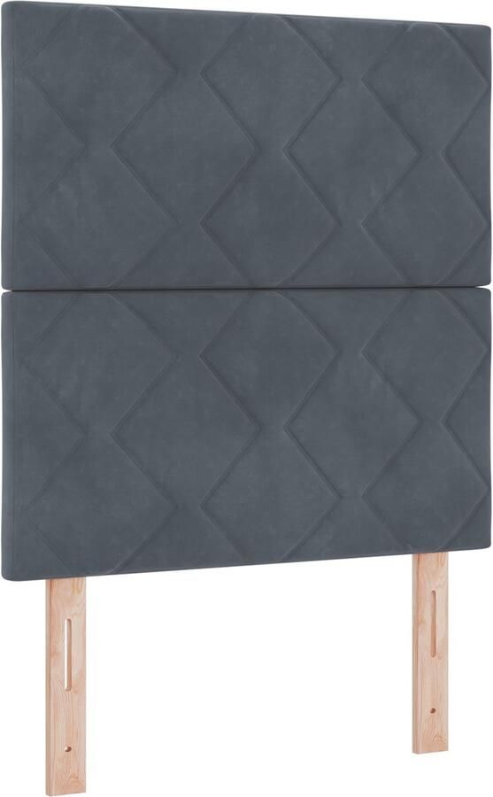 VidaXL Hoofdbord Diamant Blokken Ontwerp Donkergrijs 80 cm Velvet Hoofdbord Diamant Blokken Ontwerp Donkergrijs 160 cm Velvet