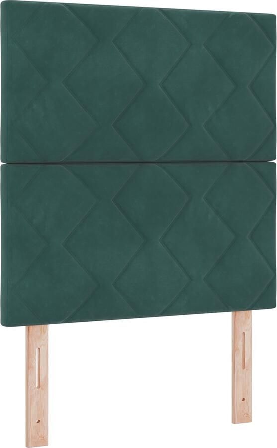 VidaXL Donkergroen Diamantblokken Fluwelen Hoofdbord 80 cm Donkergroen Diamantblokken Fluwelen Hoofdbord 160 cm
