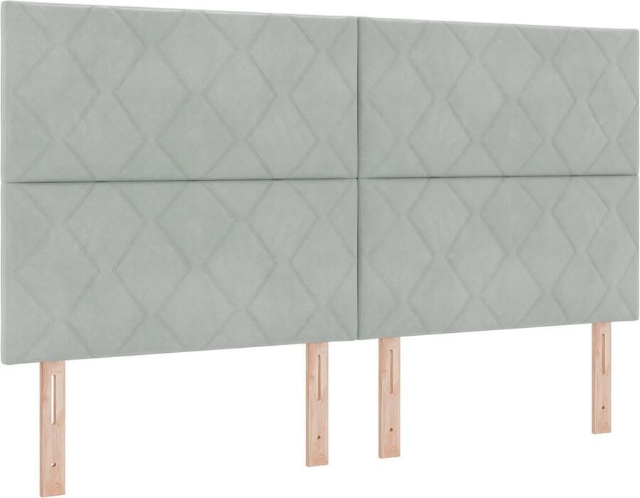 VidaXL Boxspring bed met matras Lichtgrijs 180 x 200 cm Fluweel