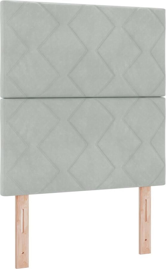 VidaXL Hoofdbord Diamant Blokken Ontwerp Licht Grijs 80 cm Velvet Hoofdbord Diamant Blokken Ontwerp Licht Grijs 160 cm Velvet