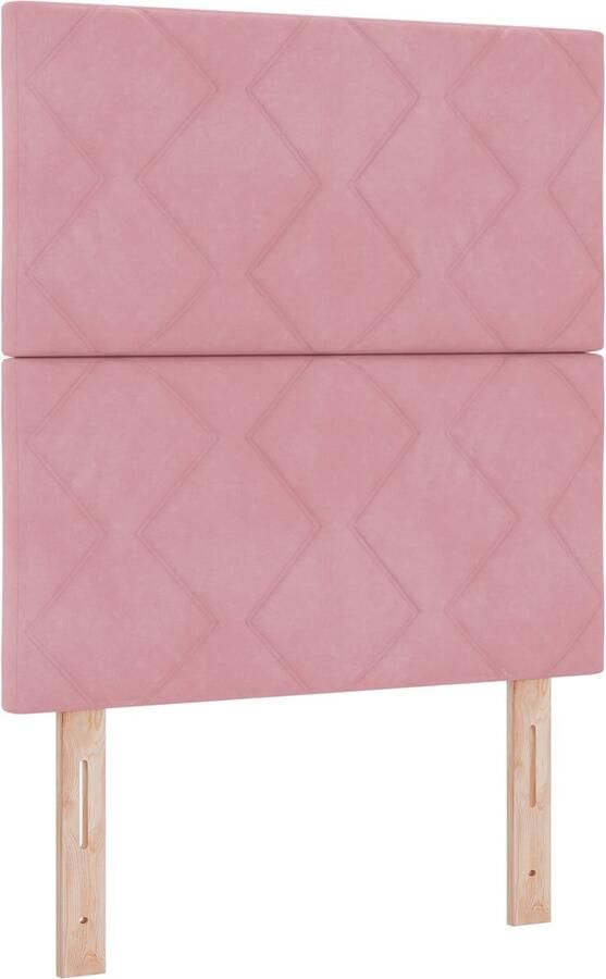 VidaXL Roze fluwelen hoofdbord met diamantblokken 80 cm Roze fluwelen hoofdbord met diamantblokken 160 cm