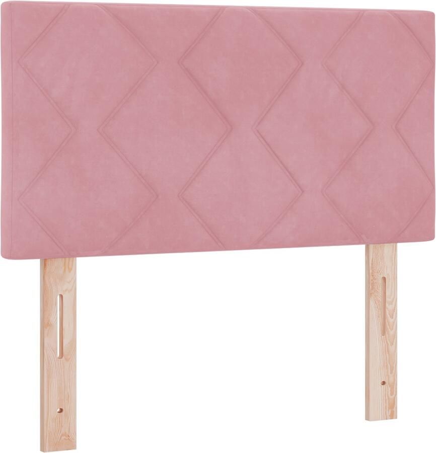 VidaXL Hoofdbord Wandgemonteerd Geometrisch Roze 80 cm Fluweel