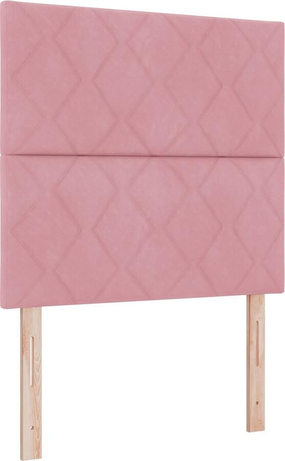 VidaXL Roze Hoofdbord met Diamant Blokken 90 cm Fluweel Roze Hoofdbord met Diamant Blokken 180 cm Fluweel