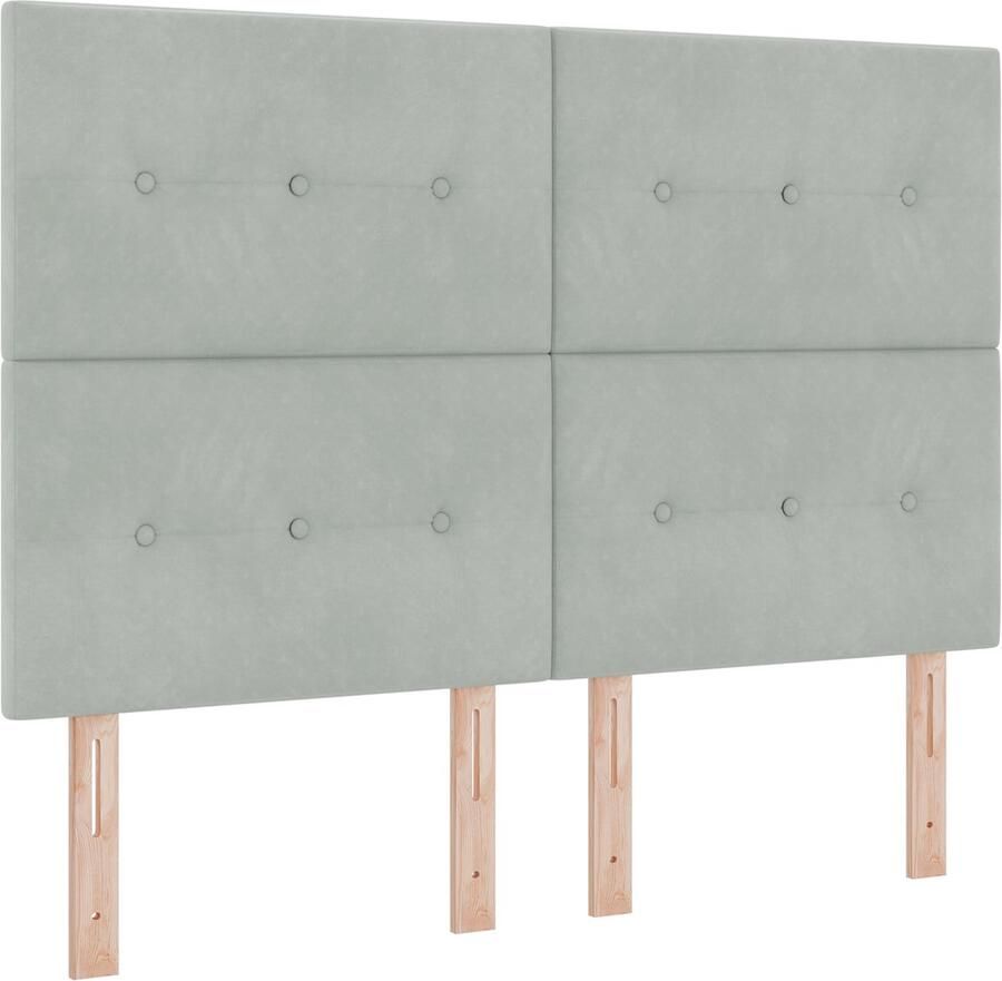 VidaXL Boxspring bed met matras Lichtgrijs 140 x 190 cm Fluweel