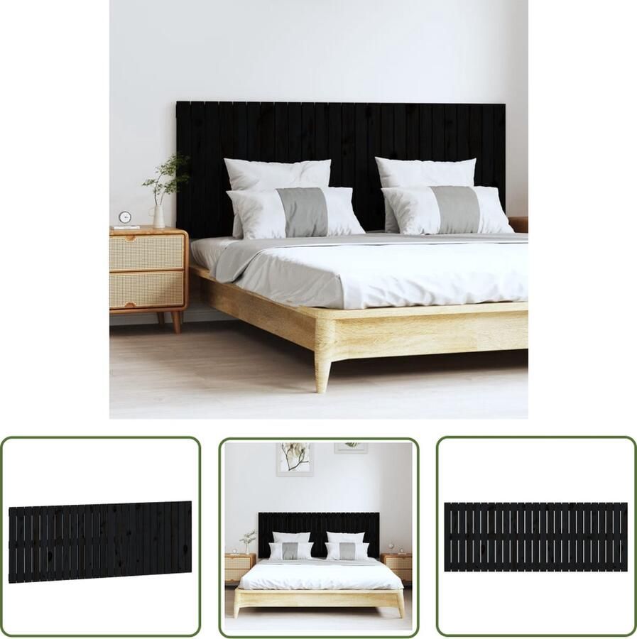 The Living Store wandhoofdbord Massief grenenhout 159.5 x 3 x 60 cm Klassiek design Wandhoofdbord Hoofdbord Slaapkamerdecoratie Klassieke Design Grenenhout