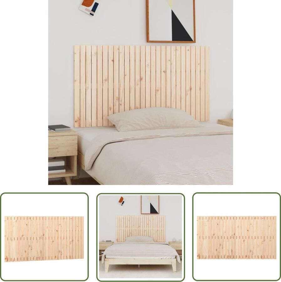 The Living Store Wandhoofdbord Grenenhout 166 x 3 x 90 cm Klassiek design Wandhoofdbord Hoofdbord Grenenhout Klassieke Design Slaapkamers