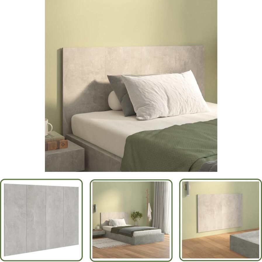 The Living Store Wandhoofdbord Betongrijs 120x1.5x80 cm Klassiek Design Hoogwaardig Materiaal Wandhoofdbord Hoofdbord Beton Grijs Houten Hoofdbord Klassieke Hoofdbord
