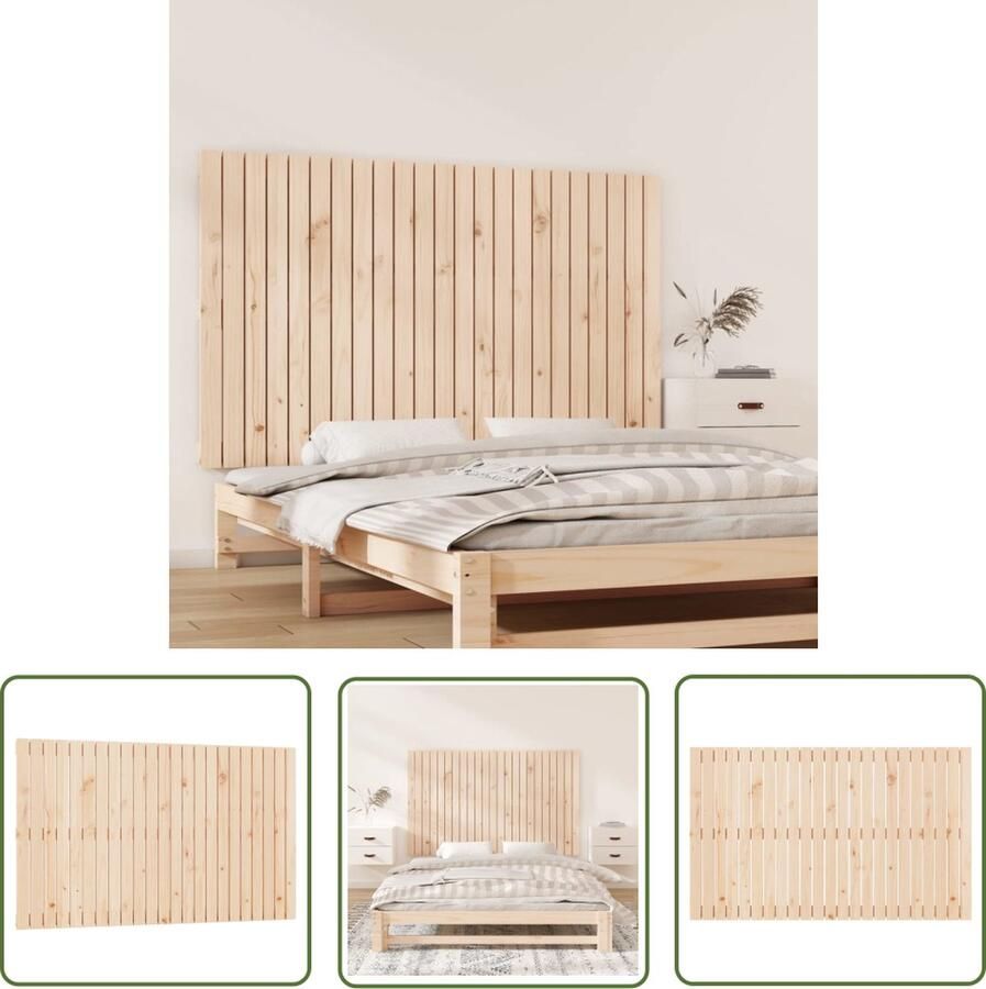 The Living Store Wandhoofdbord Grenenhout 147 x 3 x 90 cm Klassiek design Wandlamp Hoofdbord Slaapkamers Kamer Decoratie Vintage Meubels