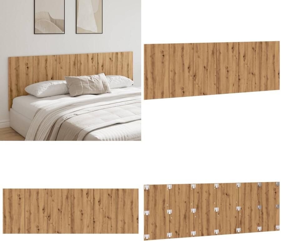 VidaXL Hoofdbord wandmodel 240x1 5x80 cm bewerkt hout artisanaal eiken Wandhoofdbord Wandhoofdborden Hoofdbord Wandhoofdeinde