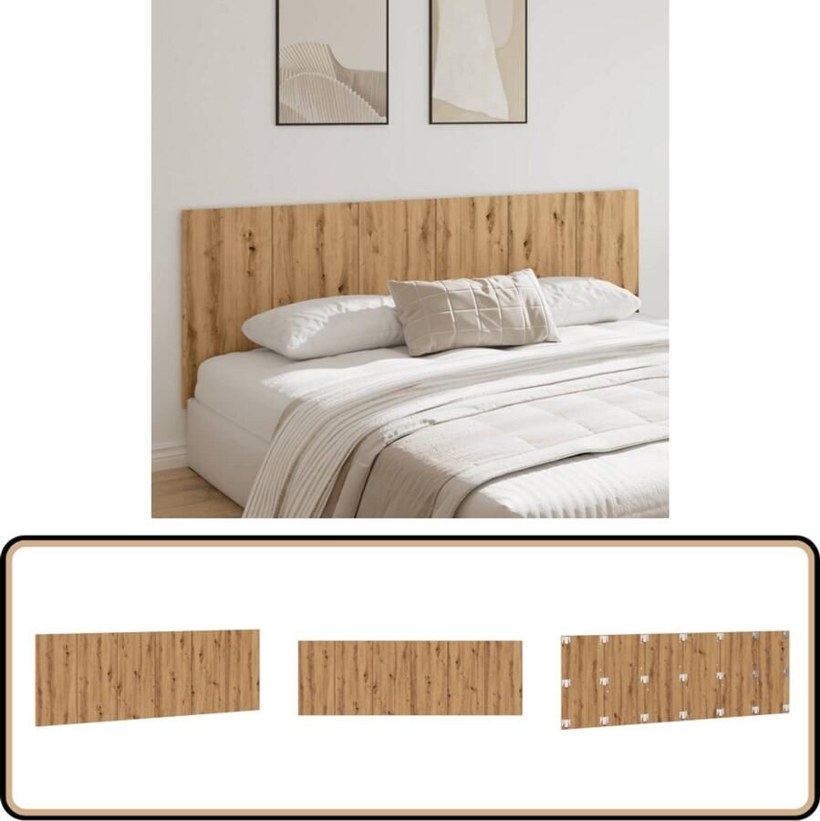 VidaXL Hoofdbord Wandmodel 240x1 5x80 cm Eikenhout Wandhoofdbord Hoofdbord Houten Hoofdbord Slaapkamervloer Bedroom Decoratie