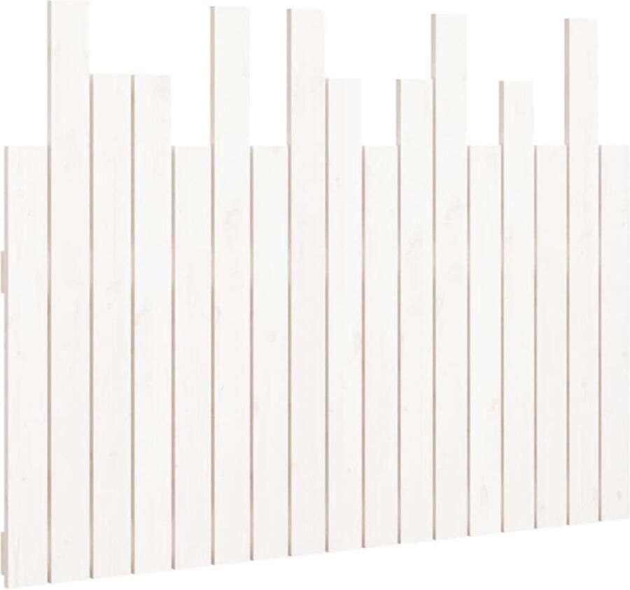 VidaXL Hoofdbord wandmontage 108x3x80 cm massief grenenhout wit - Foto 2