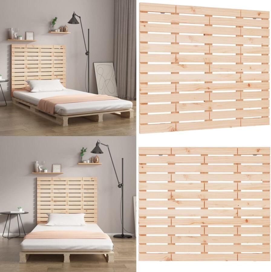 VidaXL Hoofdbord wandmontage 126x3x91 5 cm massief grenenhout Wandhoofdbord Wandhoofdborden Hoofdeinde Hoofdeindes