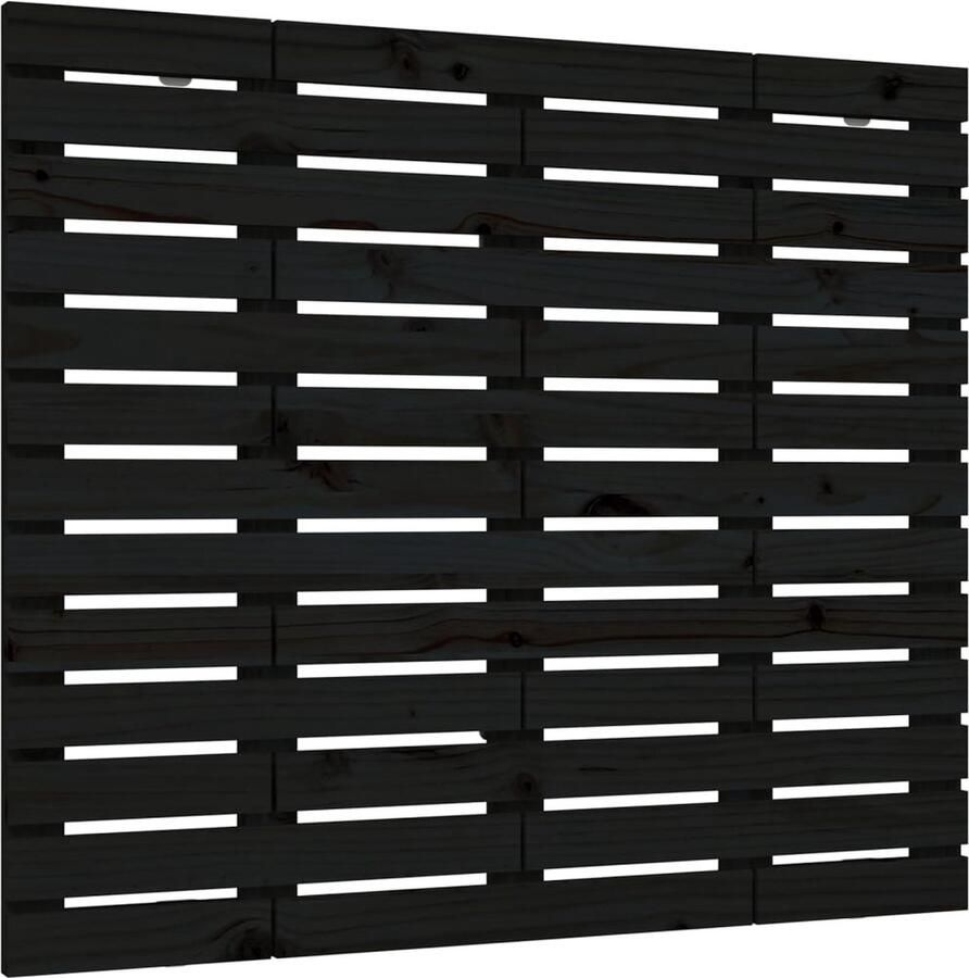 VidaXL Hoofdbord wandmontage 106x3x91 5 cm massief grenenhout zwart
