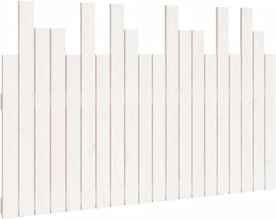 VidaXL Hoofdbord wandmontage 127 5x3x80 cm massief grenenhout wit - Foto 2