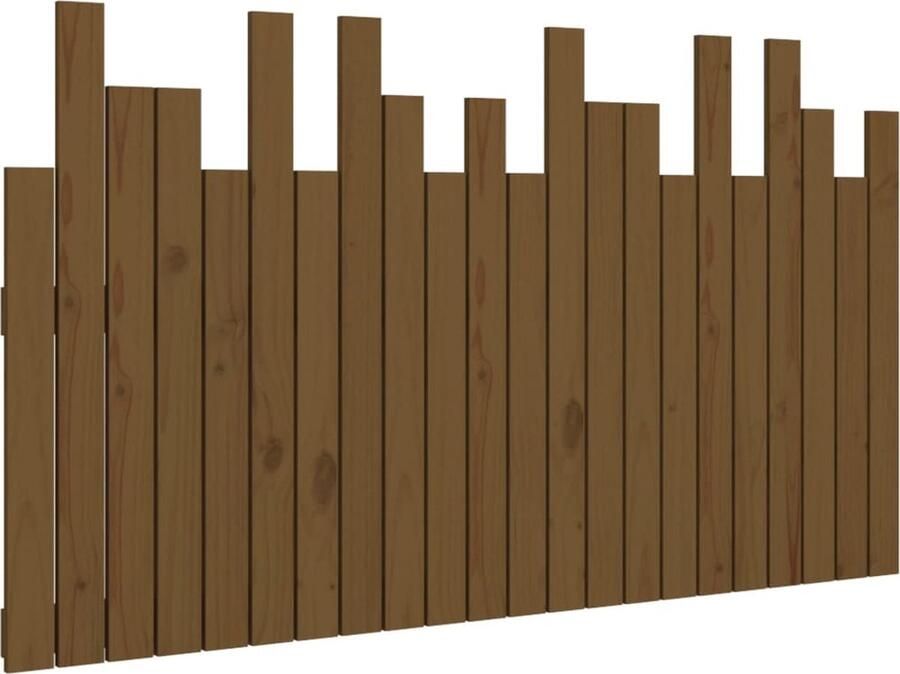 VidaXL Hoofdbord wandmontage 140x3x80 cm grenenhout honingbruin - Foto 2