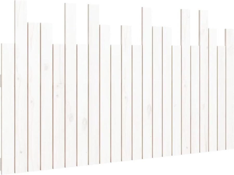 VidaXL Hoofdbord wandmontage 140x3x80 cm massief grenenhout wit