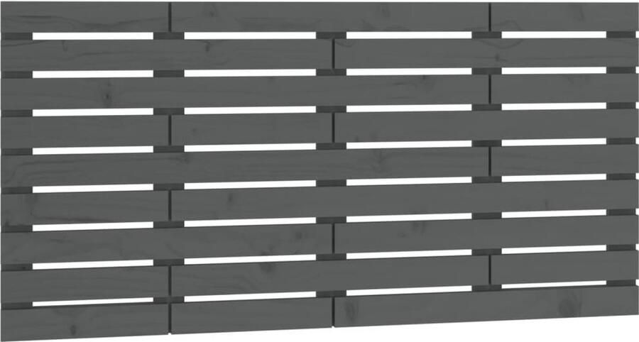 VidaXL Hoofdbord wandmontage 156x3x63 cm massief grenenhout grijs - Foto 2