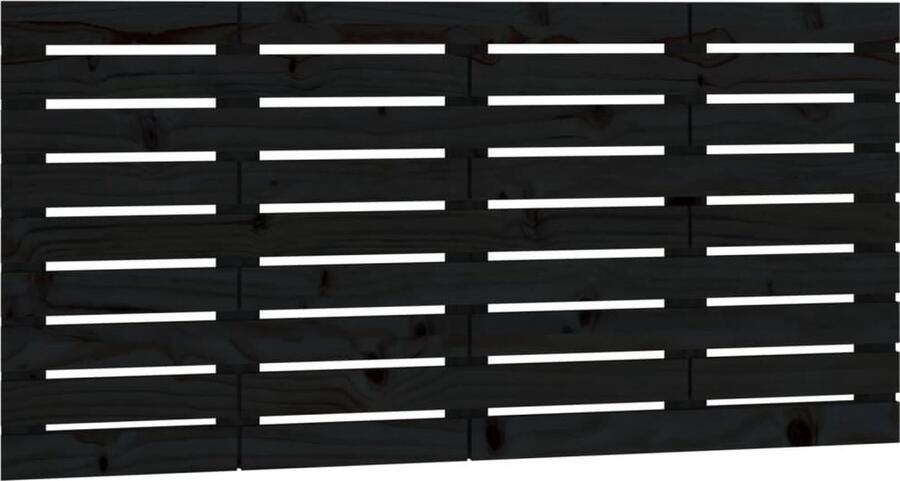 VidaXL Hoofdbord wandmontage 156x3x63 cm massief grenenhout zwart - Foto 2