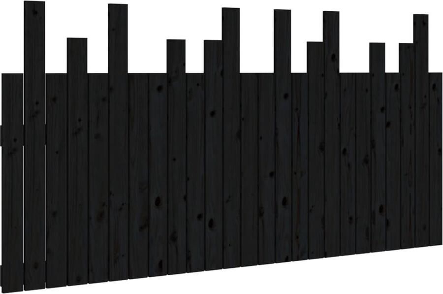 VidaXL Hoofdbord wandmontage 159 5x3x80 cm massief grenenhout zwart - Foto 2