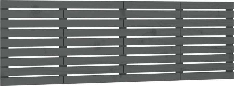 VidaXL Hoofdbord wandmontage 166x3x63 cm massief grenenhout grijs - Foto 2