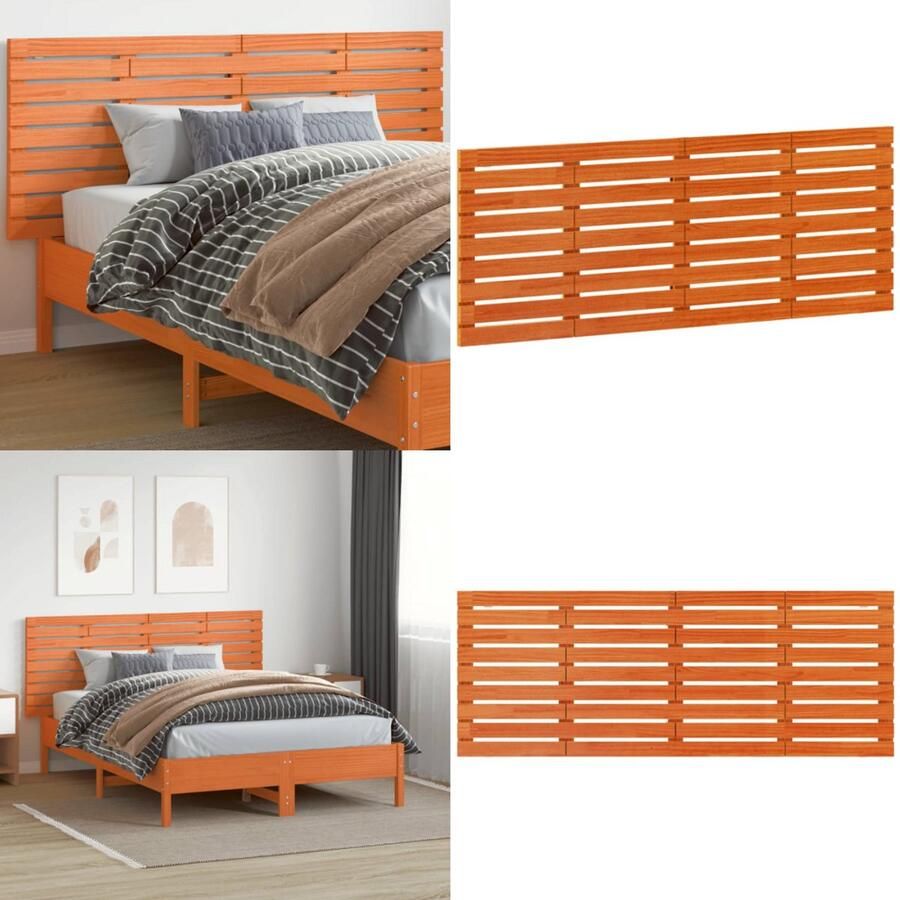 VidaXL Hoofdbord wandmontage 166x3x63 cm massief grenenhout Wandhoofdbord Wandhoofdborden Hoofdeinde Hoofdeindes