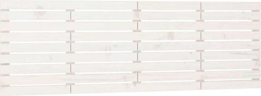 VidaXL Hoofdbord wandmontage 166x3x63 cm massief grenenhout wit - Foto 2