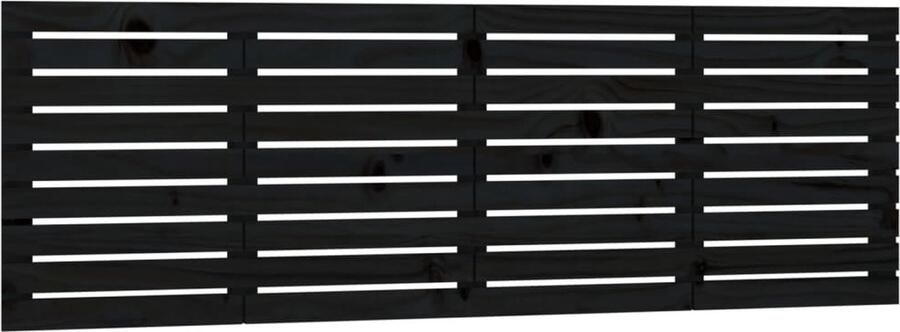 VidaXL Hoofdbord wandmontage 166x3x63 cm massief grenenhout zwart - Foto 3