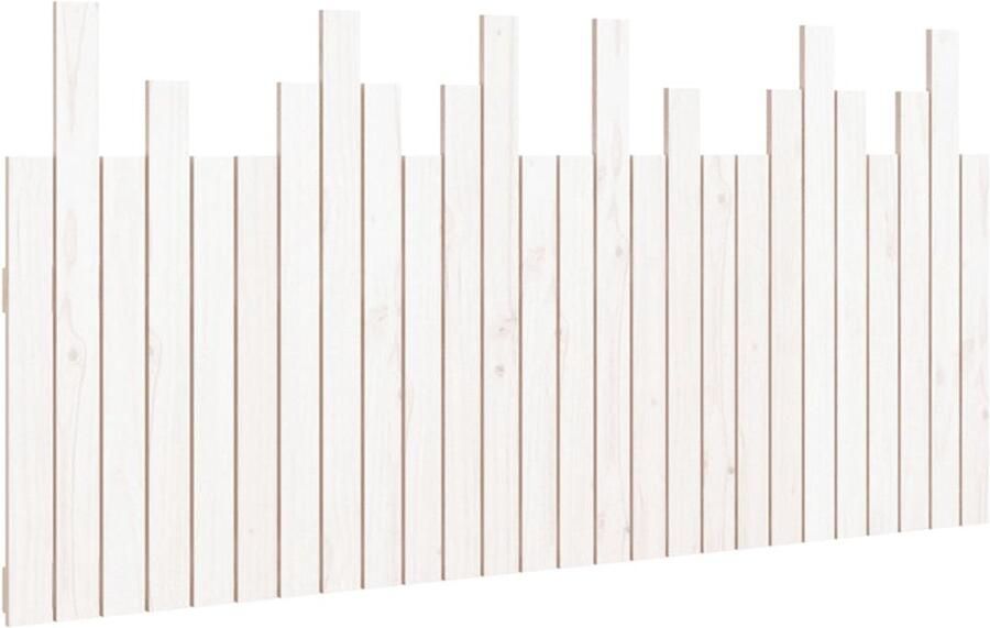 VidaXL Hoofdbord wandmontage 166x3x80 cm massief grenenhout wit