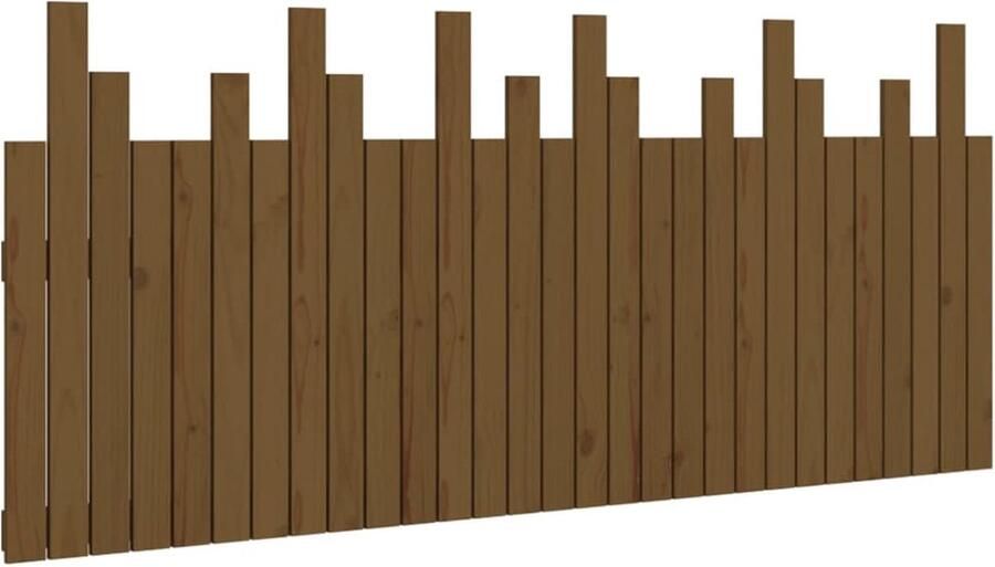 VidaXL Hoofdbord wandmontage 185x3x80 cm grenenhout honingbruin - Foto 2